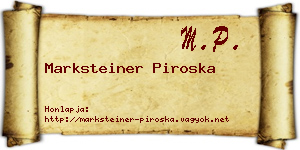 Marksteiner Piroska névjegykártya